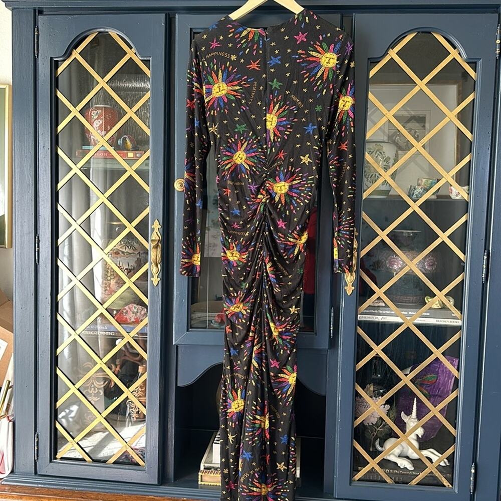 FARM RIO Rainbow Suns Ruched Midi Dress, Eco Viscose, Size Medium. NWT - Picture 15 of 15